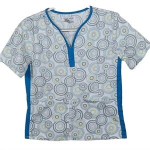 Active Scrub Top Natural Warm Up V-neck Circles